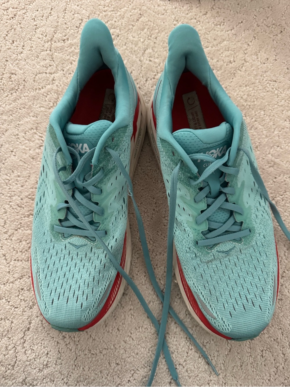 Hoka One One Clifton 8 Running Shoes Womens 10 Aquarella Road Lightweight